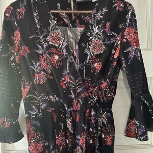 Anthropologie Maeve Floral flounce sleeve jumpsuit